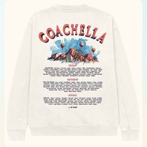 Coachella 2024 Pullover Crewneck Sweatshirt Official Gear Cream Size Medium